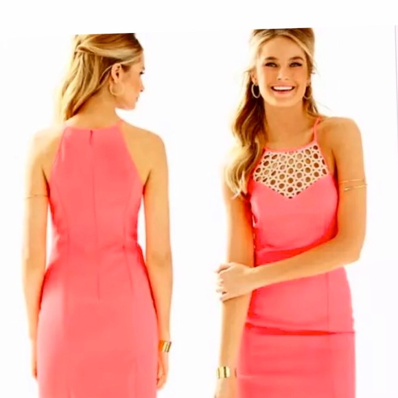 LILLY PULITZER CORAL LARINA SHIFT DRESS - Picture 1 of 8
